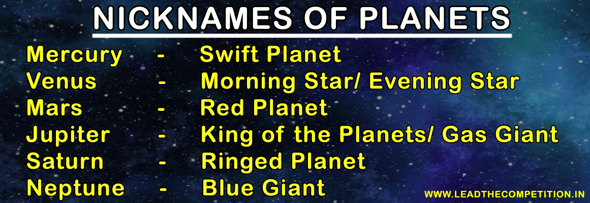 What are the Nicknames of Planets?
