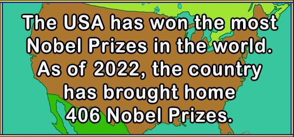 How many Nobel Prizes have been won by USA as of 2022?